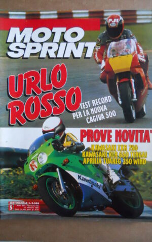 MOTOSPRINT n°5  1989       [Q19] TEST KAWASAKI ZXR 750 KLR 650 TENGAI APRILIA TU