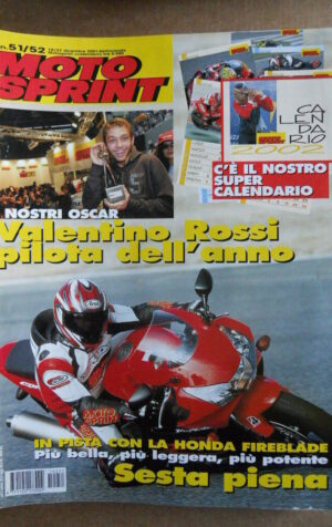 MOTOSPRINT n°51/52  2001       [Q23]  TEST HONDA FIREBLADE PIAGGIO X9 500