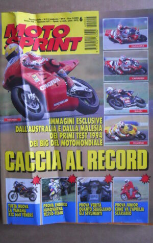 MOTOSPRINT n°6  1994       [Q18]  TEST ENDURO HUSQVARNA TE 350-TE 610