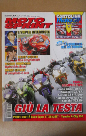 MOTOSPRINT n°12 2007 CON CARTOLINE CAPIROSSI & STONER  [MS8]