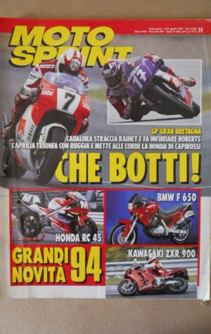 MOTOSPRINT n°31 1993 HONDA RC 45 KAWASAKI ZXR 900  [MS9]