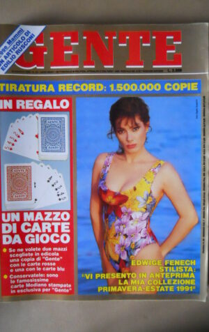 GENTE n°32 1990 Edwige Fenech Soraya Madonna Mike Bongiorno Farah Diba [M25-1]
