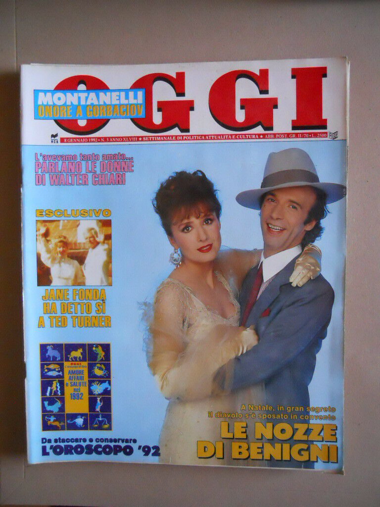 OGGI n°3 1992 Roberto Benigni Nicoletta Braschi Jane Fonda Edwige Fenech [LOTM]