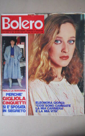 BOLERO n°1669 1979 Eleonora Giorgi Cinquetti Fotoromanzo Rita Pavone [VL20]