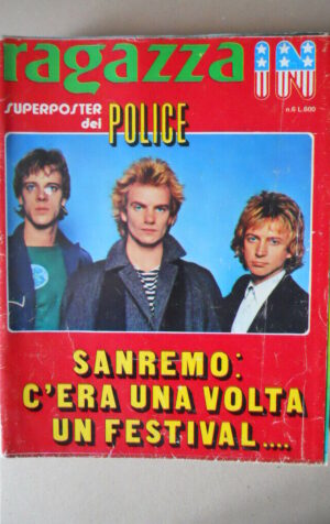 RAGAZZA IN n°6 1981 con maxi Poster STING I POLICE Francesco De Gregori [MV15]