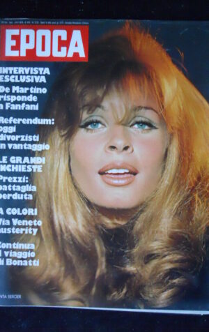 EPOCA 1228 1974 Senta Berger Moda Eva Braun Via Veneto Roma austerity [C25F]