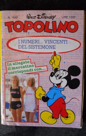 TOPOLINO n°1645      con cartolina utilizzata Sistemone [W31]