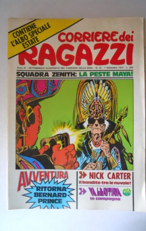 CORRIERE DEI RAGAZZI n°35 1974 con Albo Avventura Bernard Prince [G639]