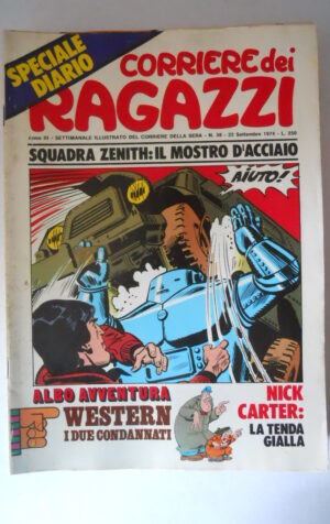 CORRIERE DEI RAGAZZI n°38 1974 con Albo Avventura Western [G639]