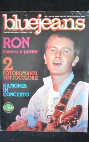 BLUEJEANS n°48 1980 Poster RON Rosalino - Ramones in concerto  [D22]