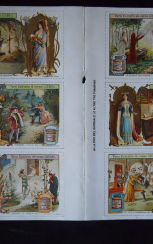 Figurine LIEBIG Foglio 6 fig. DANTE HUGO MACBETH CID Ristampa Italia 1978 [C81]