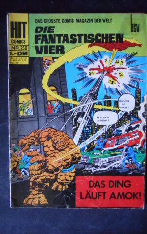 DIE FANTASTISCHEN VIER 236 1972 HIT Comics in Tedesco Germany [SA19]