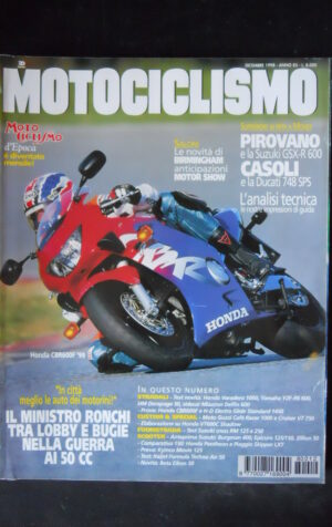 MOTOCICLISMO 12 1998 Suzuki GSX-R 600 Ducati 748 SPS Honda Varadero 1000 [G67-5]
