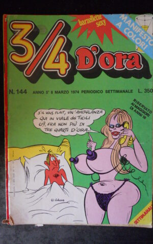 ¾ D’ORA 144 1974 SETTIMANALE  Rivista Erotica edizioni Williams  [SIT7]