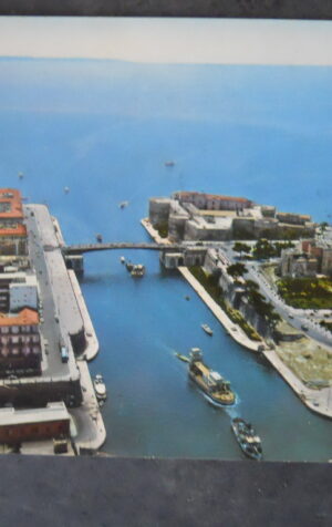 Cartolina TARANTO PONTE GIREVOLE VEDUTA AEREA 1966 [AFZ]