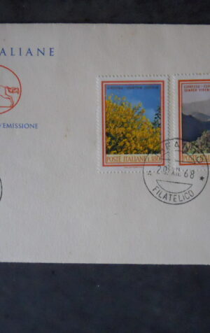ANNULLO FILATELICO GINESTRA E CIPRESSO 1968  [AFZ]