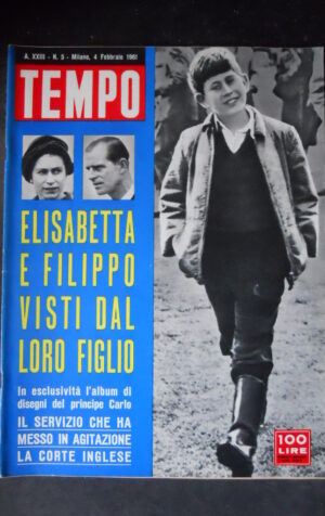 TEMPO 5 1961 ALBUM CARLO D’INGHILTERRA REGINA ELISABETTA FILIPPO [G759]