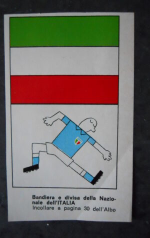 FIGURINA RADIOCORRIERE TV MEXICO 70 BANDIERA SCUDETTO ITALIA [AF3]