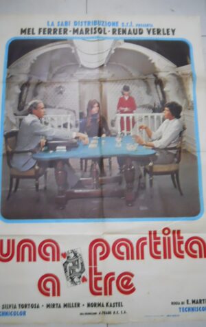 MANIFESTO FILM UNA PARTITA A TRE EDIZIONE 1976 100X140 CM [BAG4-33]