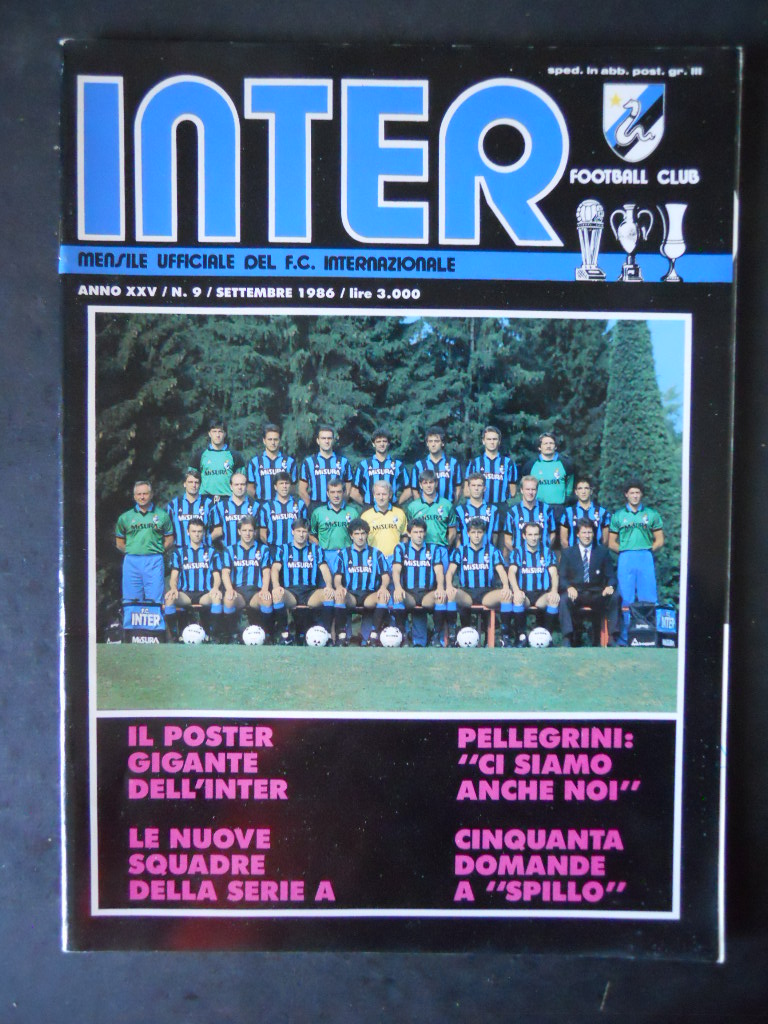 INTER FOOTBALL CLUB 9 1986 CON MAXI POSTER INTER [GS8A] – IL NEGOZIO DI  CICOS