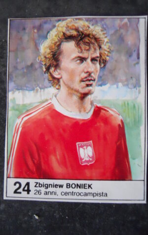FIGURINA ALBUM MUNDIAL 1982 ESPANA GIORNALINO #24 POLONIA ZBIGNIEW BONIEK [AF3]
