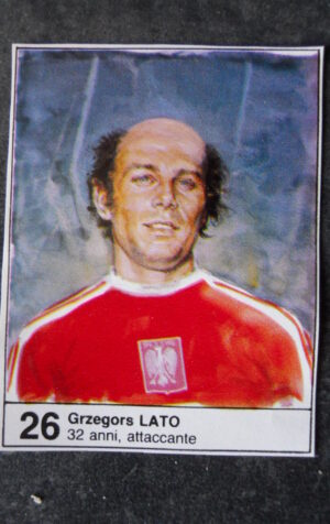 FIGURINA ALBUM MUNDIAL 1982 ESPANA GIORNALINO #26 POLONIA GRZEGORS LATO [AF3]