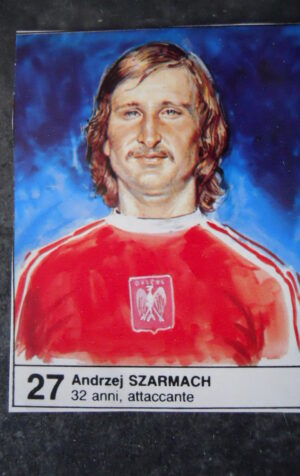 FIGURINA ALBUM MUNDIAL 1982 ESPANA GIORNALINO #27 POLONIA ANDRZEJ SZARMACH [AF3]