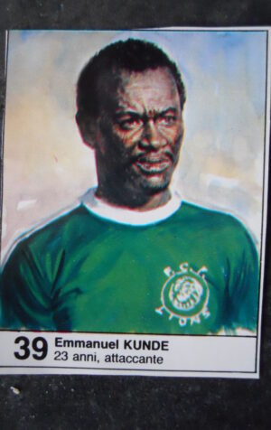 FIGURINA ALBUM MUNDIAL 1982 ESPANA GIORNALINO #39 CAMERUN EMMANUEL KUNDE [AF3]