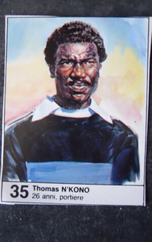 FIGURINA ALBUM MUNDIAL 1982 ESPANA GIORNALINO #35 CAMERUN THOMAS N’KONO [AF3]