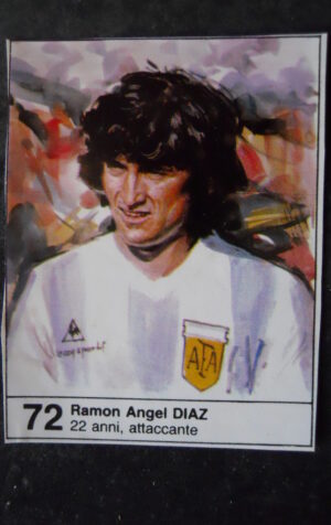 FIGURINA ALBUM MUNDIAL 1982 ESPANA GIORNALINO #72 ARGENTINA RAMON DIAZ  [AF3]