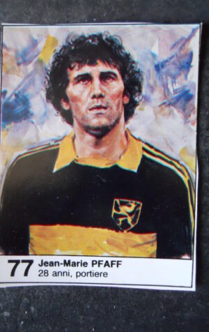 FIGURINA ALBUM MUNDIAL 1982 ESPANA GIORNALINO #77 BELGIO JEAN MARIE PFAFF [AF3]