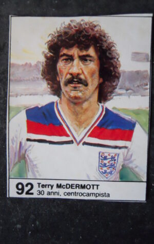 FIGURINA ALBUM MUNDIAL 1982 ESPANA GIORNALINO #92 ENGLAND TERRY MCDERMOTT [AF3]