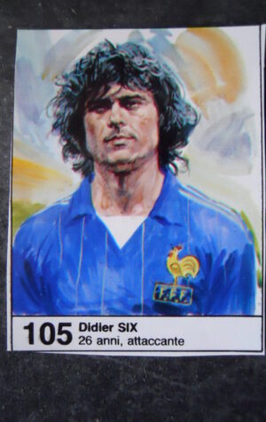 FIGURINA ALBUM MUNDIAL 1982 ESPANA GIORNALINO #105 FRANCIA DIDIER SIX [AF3]