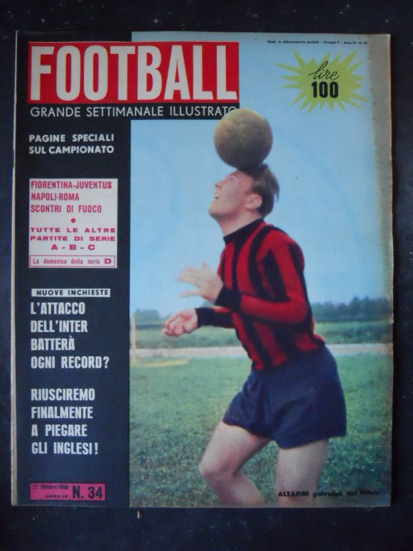 FOOTBALL SETTIMANALE 34 1960 ALTAFINI MILAN – FOTO PAGINA PADOVA [D3]