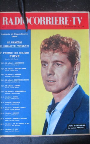 RADIOCORRIERE 3 1960 LOTTERIA CAPODANNO 1959 JOE SENTIERI SANZOGNO GRACIS [SC5G]