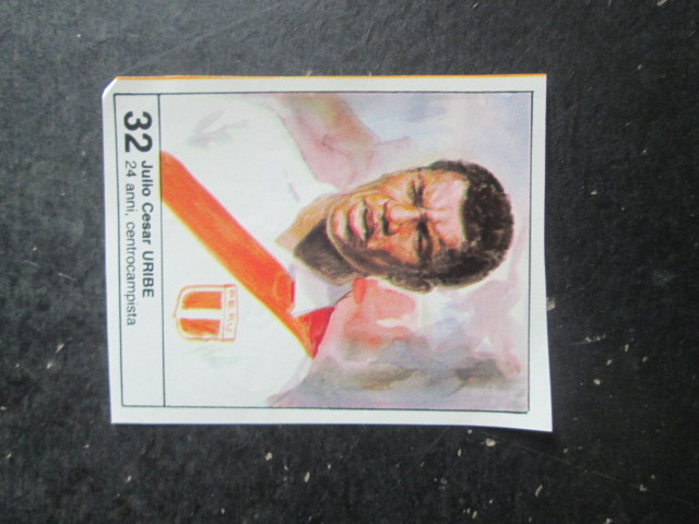 FIGURINA STICKER MUNDIAL 1982 GIORNALINO #32 JULIO CESAR URIBE PERU [AF3]
