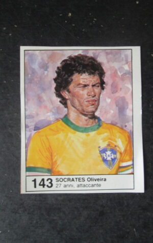 FIGURINA STICKER MUNDIAL 1982 GIORNALINO #143 SOCRATES OLIVEIRA BRASILE [AF3]
