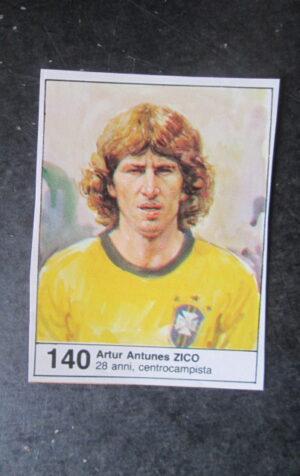 FIGURINA STICKER MUNDIAL 1982 GIORNALINO #140 ARTUR ANTUNES ZICO BRASILE [AF3]