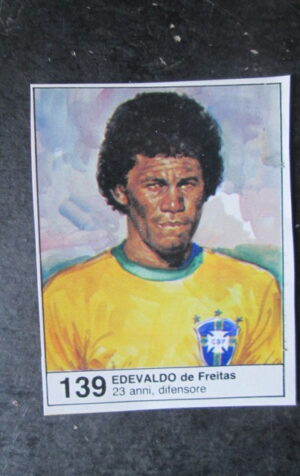 FIGURINA STICKER MUNDIAL 1982 GIORNALINO #139 EDEVALDO DE FREITAS BRASILE [AF3]