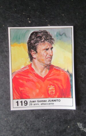FIGURINA STICKER MUNDIAL 1982 GIORNALINO #119 JUAN GOMEZ JUANITO ESPANA [AF3]