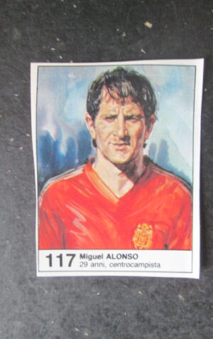 FIGURINA STICKER MUNDIAL 1982 GIORNALINO #117 MIGUEL ALONSO ESPANA [AF3]
