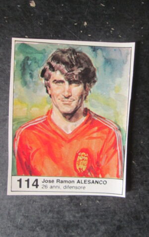 FIGURINA STICKER MUNDIAL 1982 GIORNALINO #114 JOSE RAMON ALESANCO ESPANA [AF3]