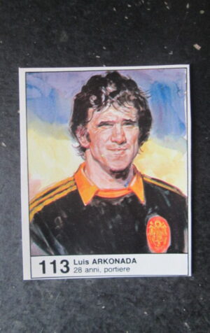 FIGURINA STICKER MUNDIAL 1982 GIORNALINO #113 LUIS ARKONADA ESPANA [AF3]