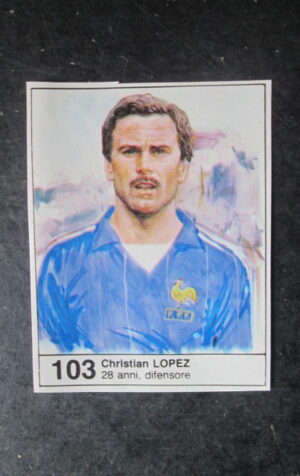 FIGURINA STICKER MUNDIAL 1982 GIORNALINO #103 CHRISTIAN LOPEZ FRANCIA [AF3]