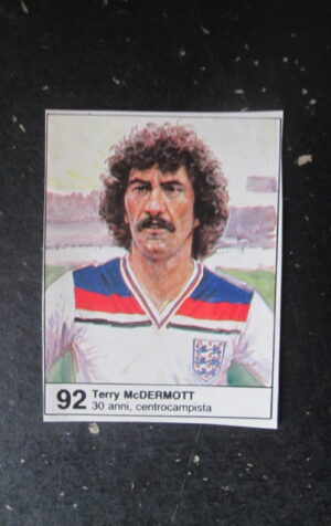FIGURINA STICKER MUNDIAL 1982 GIORNALINO #92 TERRY MCDERMOTT ENGLAND [AF3]