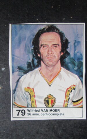 FIGURINA STICKER MUNDIAL 1982 GIORNALINO #79 WILFRIED VAN MOER BELGIO [AF3]