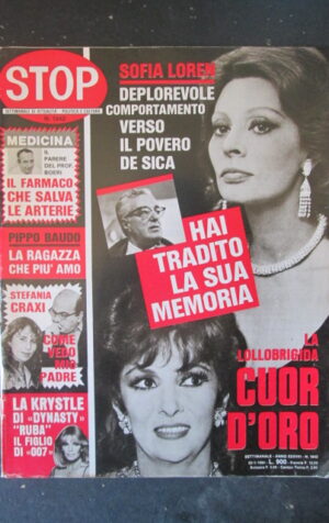 STOP 1842 1984 SOFIA LOREN LOLLOBRIGIDA KRYSTLE DYNASTY [G66A]