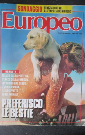 EUROPEO 21 1990 INCHIESTA AMORE PER ANIMALI ASTOR PIAZZOLLA SIDNY POLLACK [G103]