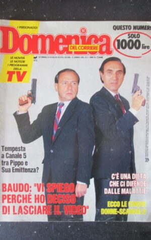 DOMENICA DEL CORRIERE 4 1988 PIPPO BAUDO BERLUSCONI RAFFAELLA CARRA FENECH [G5]