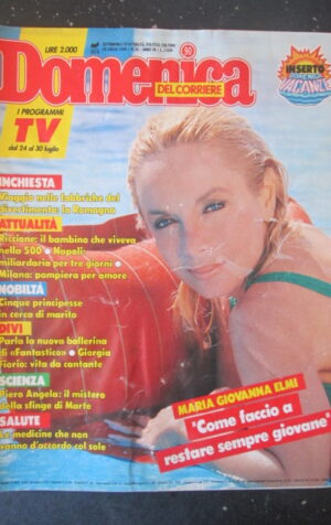 DOMENICA CORRIERE 31 1988 GIORGIA FIORIO PIERO ANGELA MARIA GIOVANNA ELMI [C54]